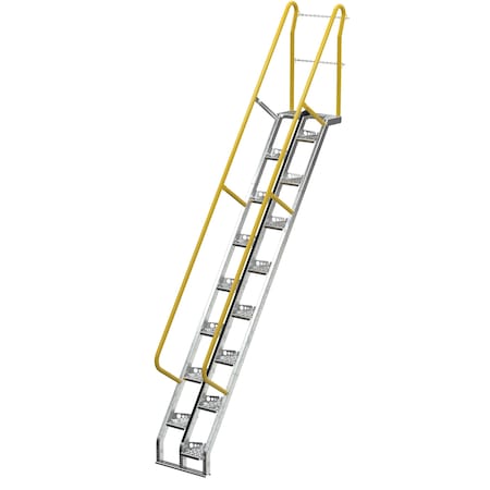 Vestil 162.375 Overall H, Steel, 16 Steps, Galvanized Finish ATS-10-56-HDG